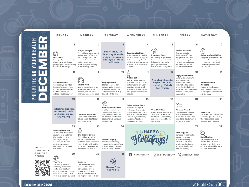 [Free Download] December 2024 Well-Being Calendar